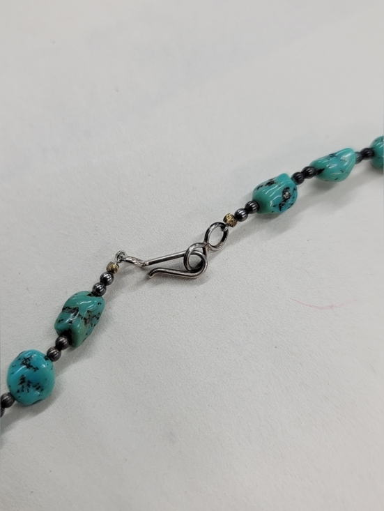 Turqoise Necklace With Large Chunk Turquiose Drop Artisian - Picture 10 of 10